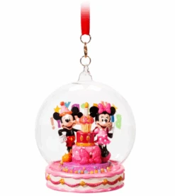 Mickey And Minnie Happy Birthday Globe Ornament