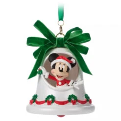 Santa Minnie Mouse Bell Sketchbook Ornament