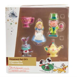 Alice In Wonderland Sketchbook 5 Piece Ornament Mini Figure Set -Mila's Toys Store aliceornamentset1